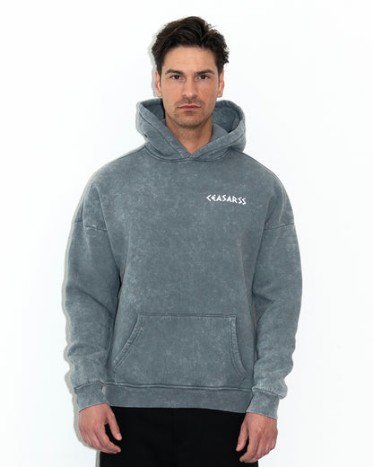 Ceasarss Logo Hoodie Washed Grey