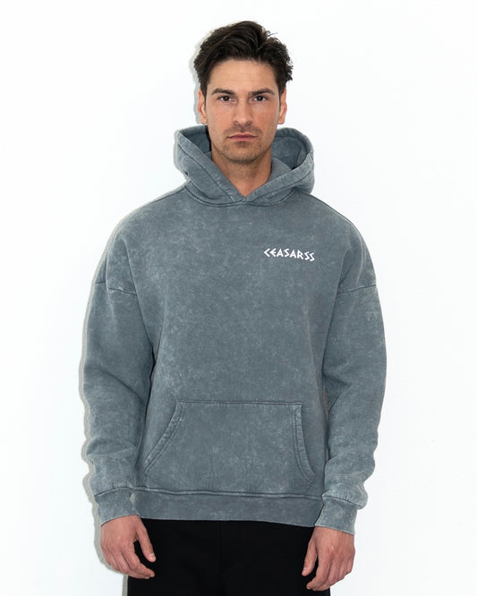 Ceasarss Logo Hoodie Washed Grey