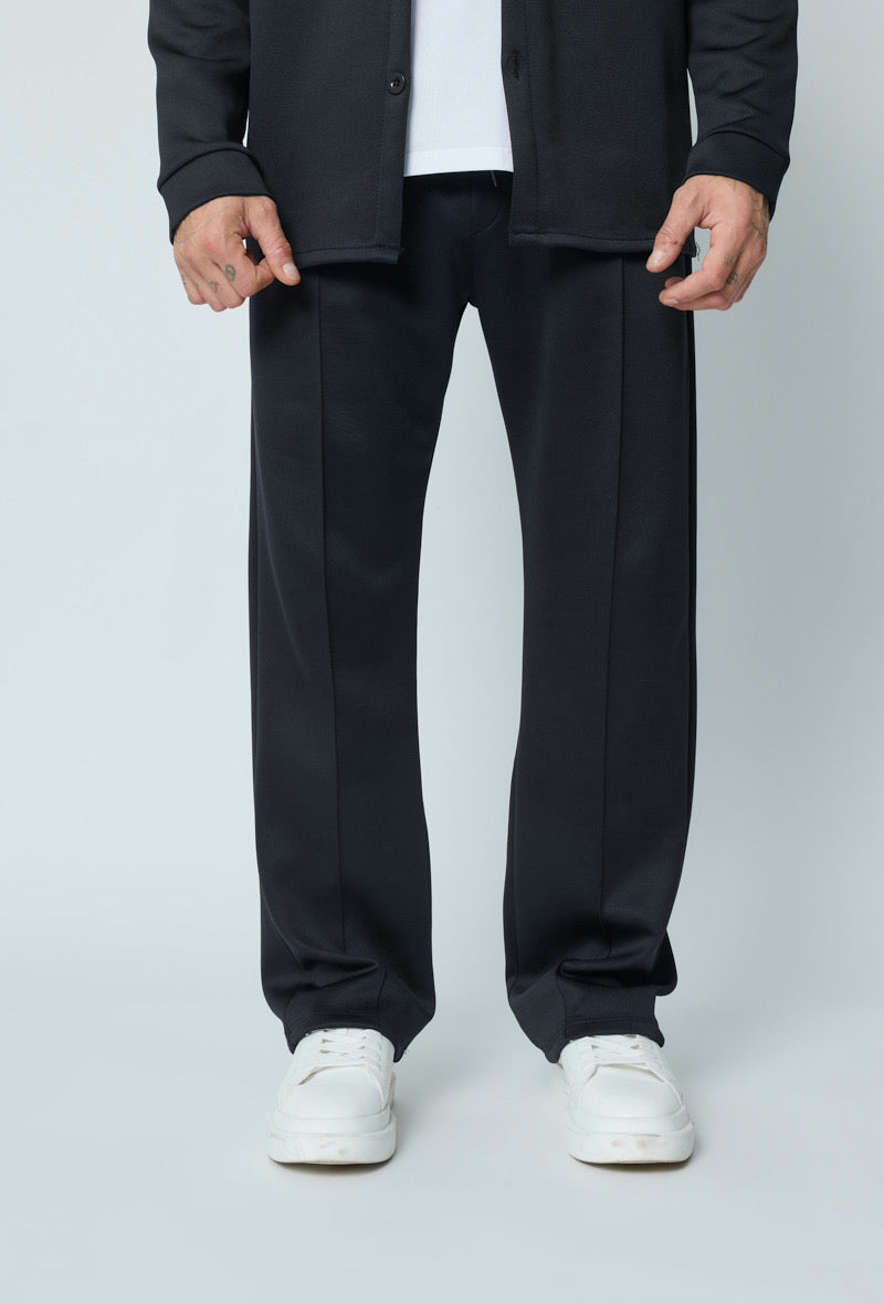 Satin flared suite Black