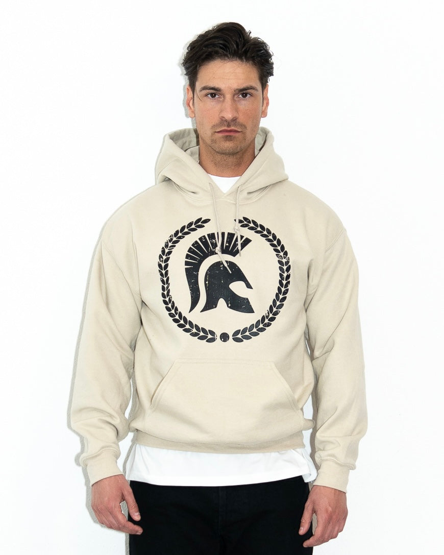 Ceasarss Logo Hoodie Beige and Black