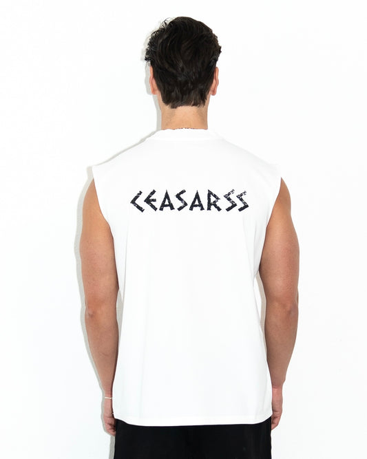 Ceasarss Logo Sleeveless T-Shirt White