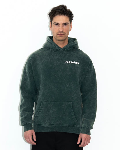 Ceasarss Logo Hoodie Washed Green