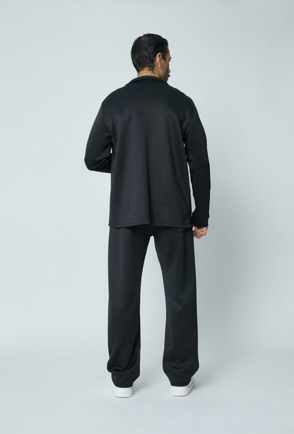 Satin flared suite Black