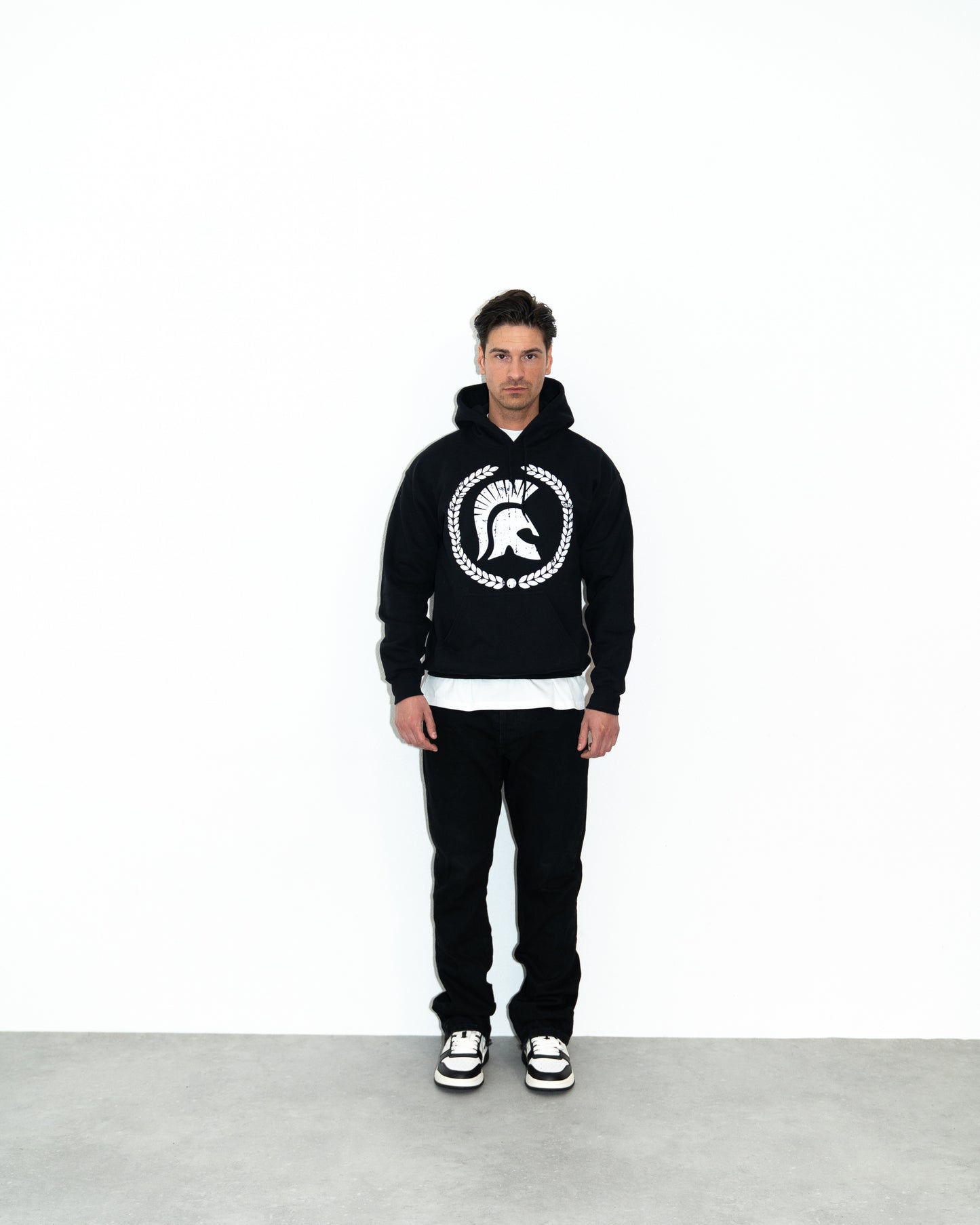 Ceasarss Logo Hoodie Black and White