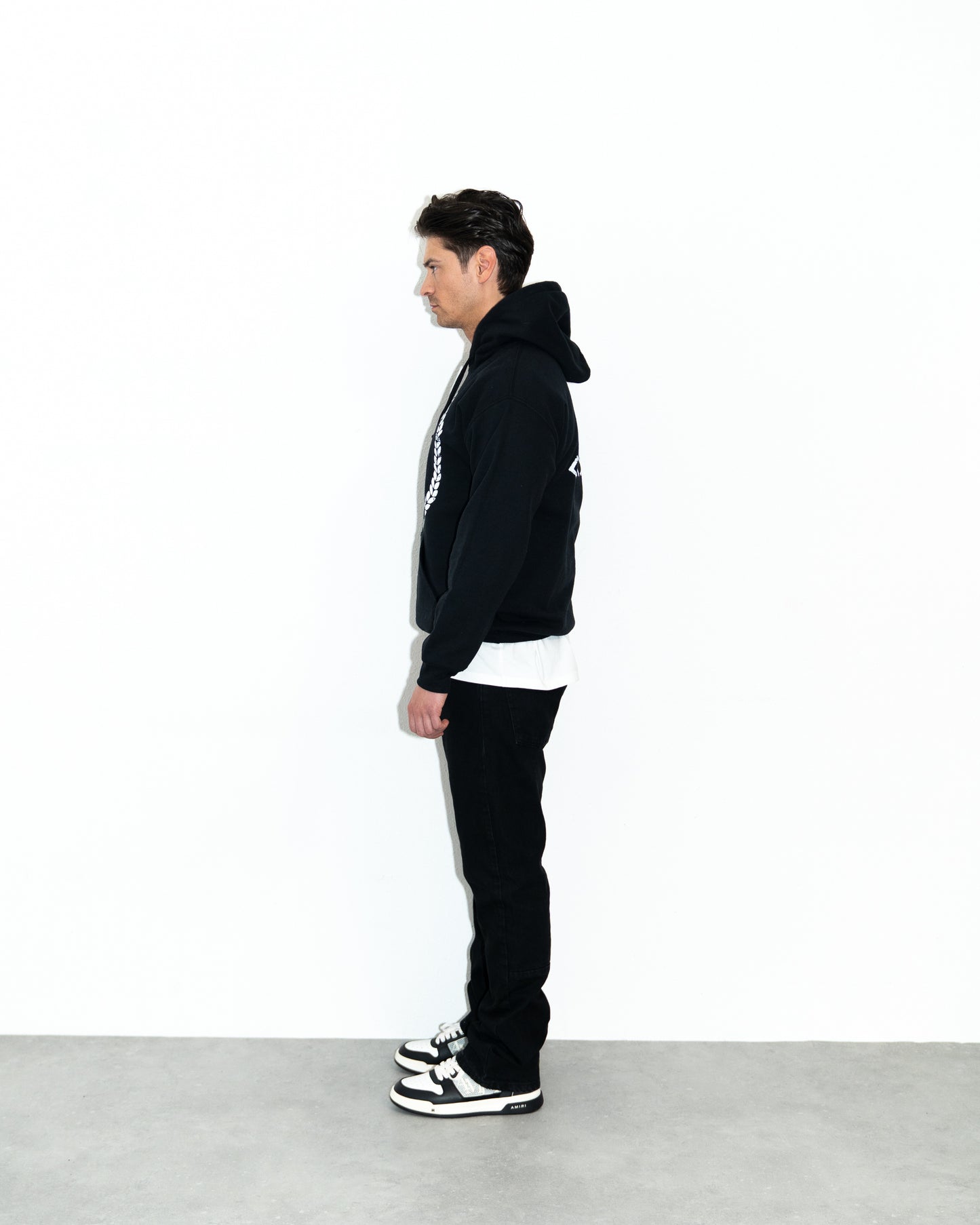 Ceasarss Logo Hoodie Black and White