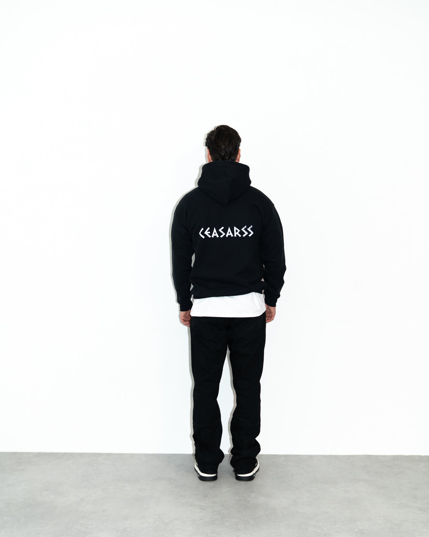 Ceasarss Logo Hoodie Black and White