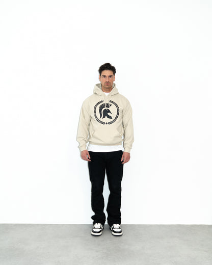 Ceasarss Logo Hoodie Beige and Black