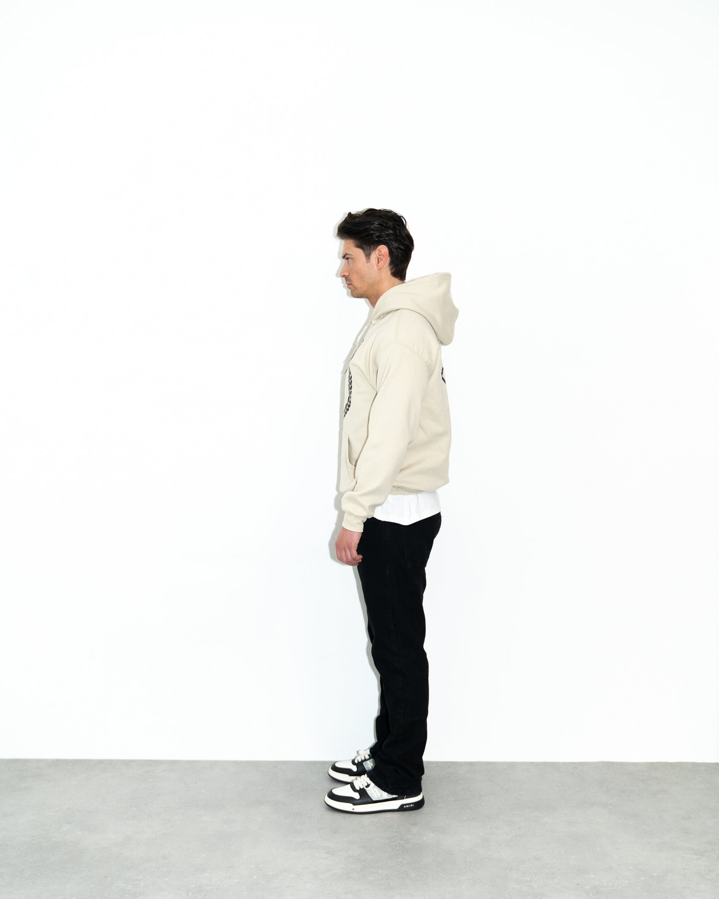 Ceasarss Logo Hoodie Beige and Black
