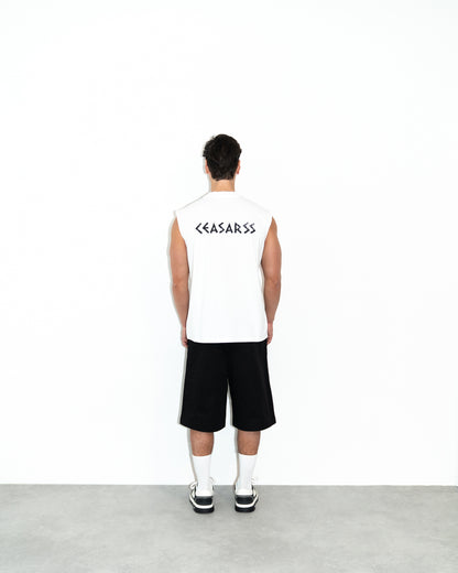 Ceasarss Logo Sleeveless T-Shirt White