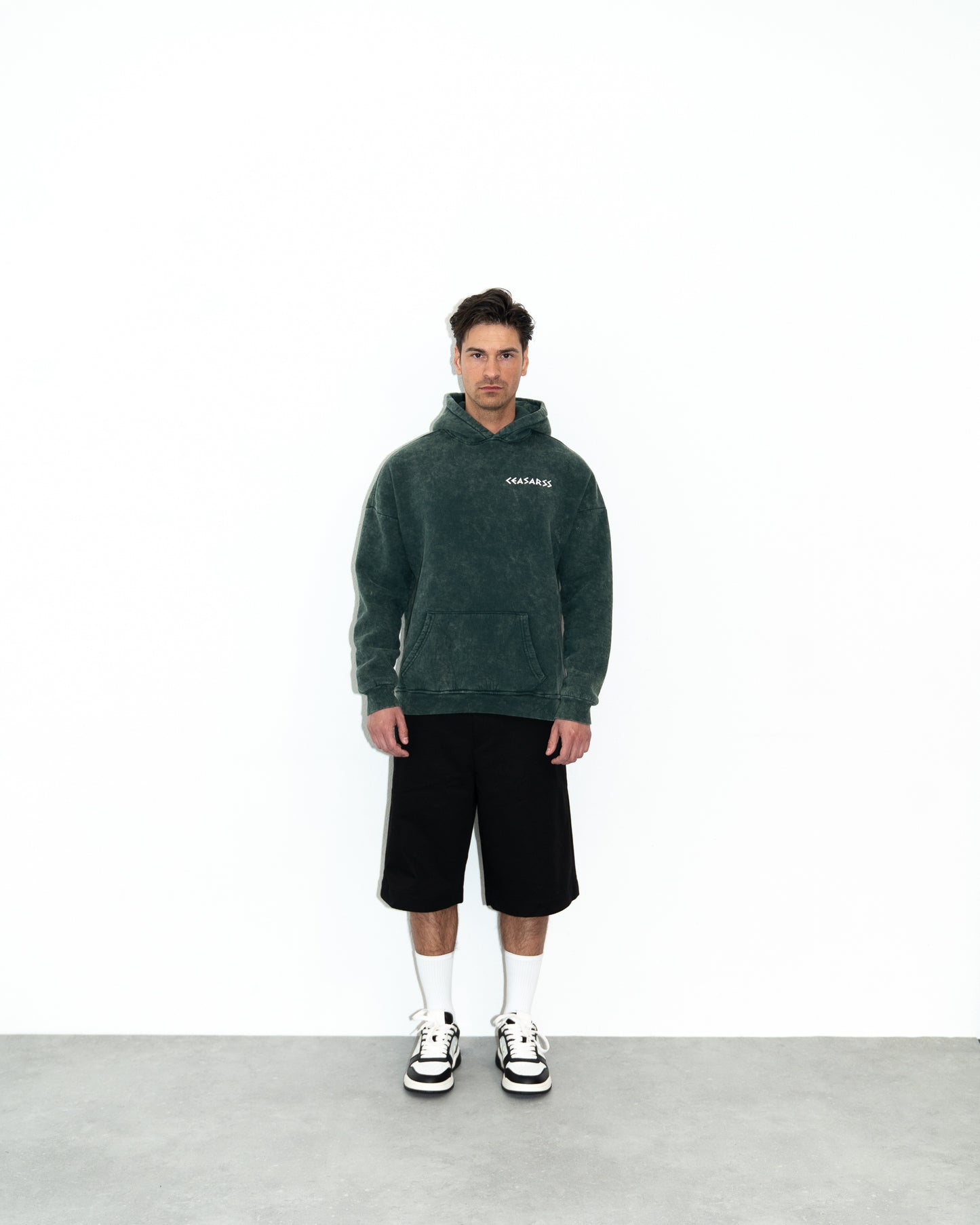 Ceasarss Logo Hoodie Washed Green