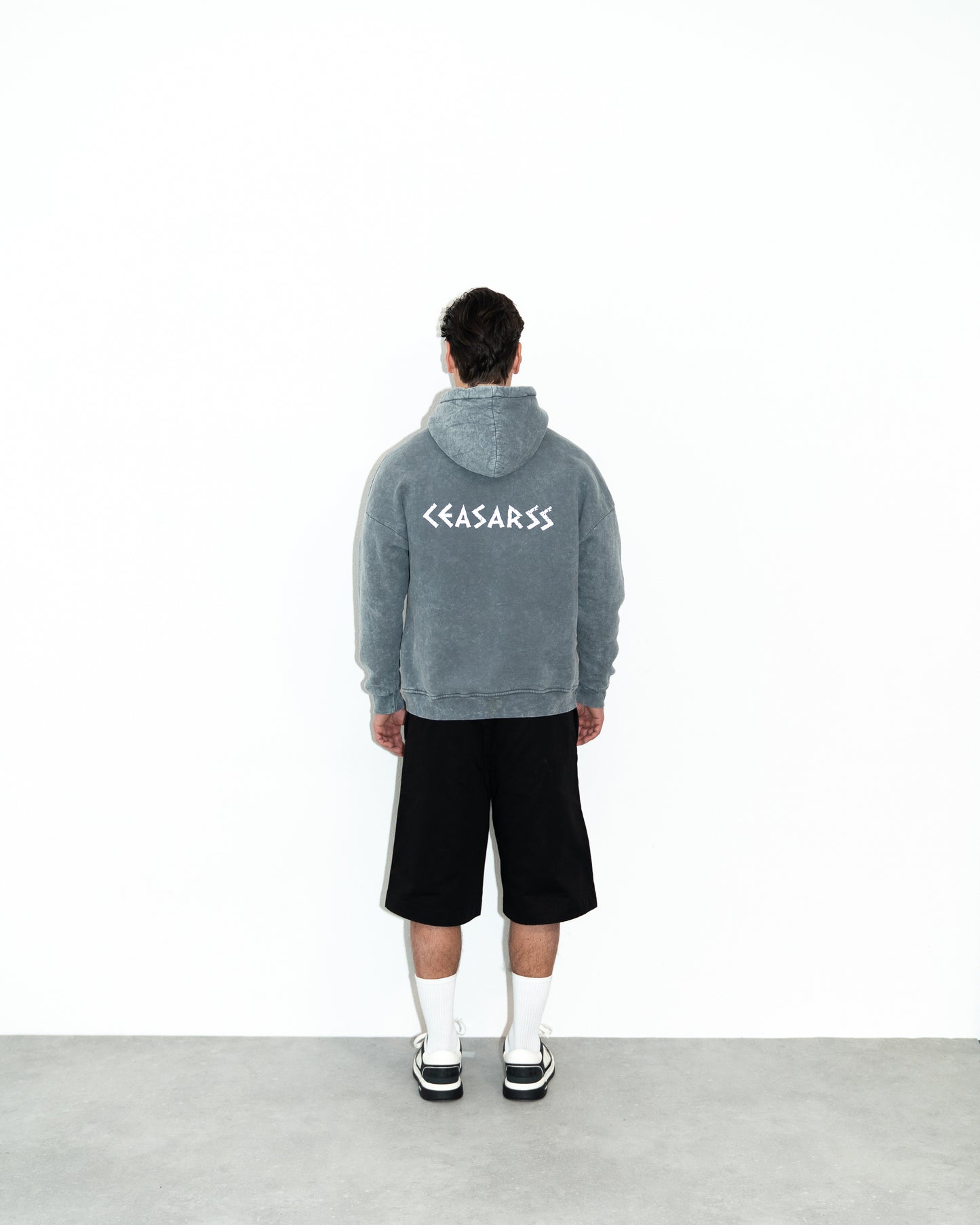Ceasarss Logo Hoodie Washed Grey