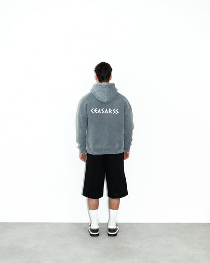 Ceasarss Logo Hoodie Washed Grey